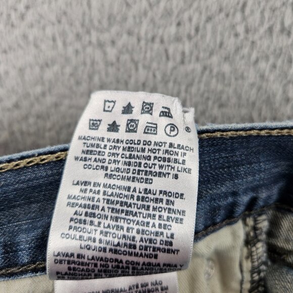 Levis 514 Denim Shorts Womens 38 Blue Distressed Cut Off Raw Hem Classic Jean - Picture 5 of 16